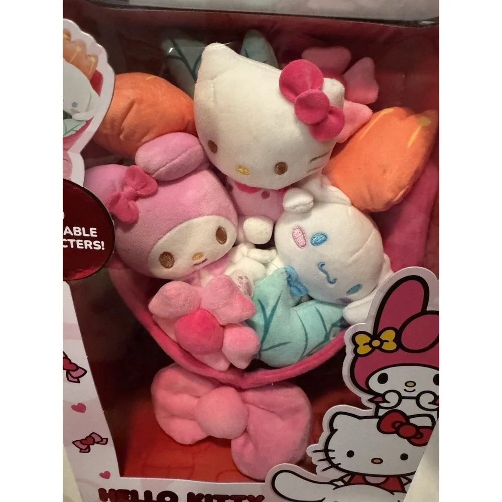 NEW Hello Kitty And Friends Valentines Plush Bouquet 3 Removable Characters 2025